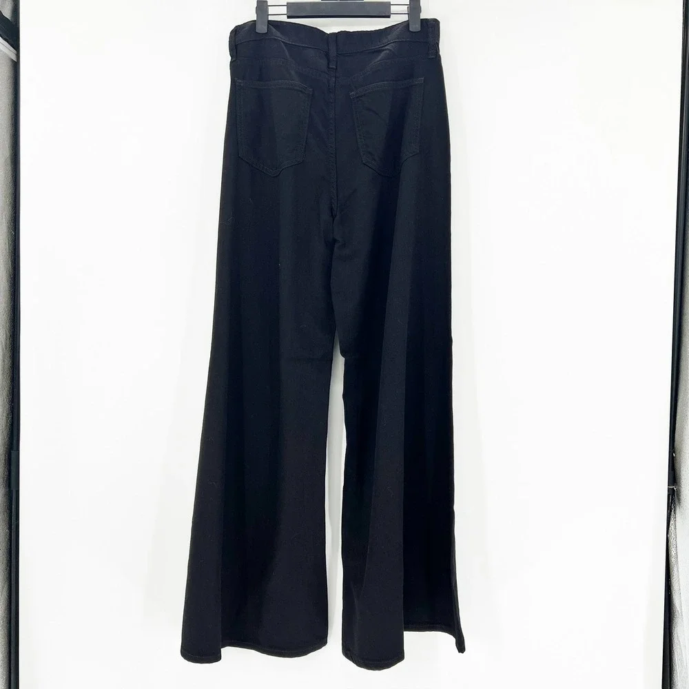 GAP Superlight Palazzo Jeans Womens 8/29R Black New Wide Leg High Rise Denim‎